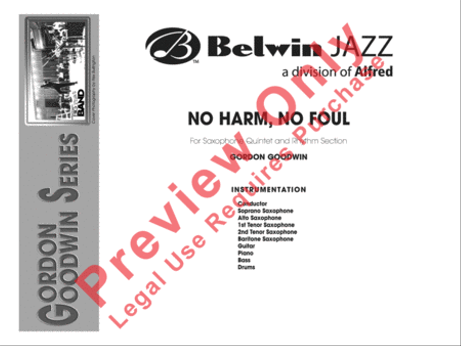 No Harm, No Foul Saxophone Quintet scores gallery preview page 2