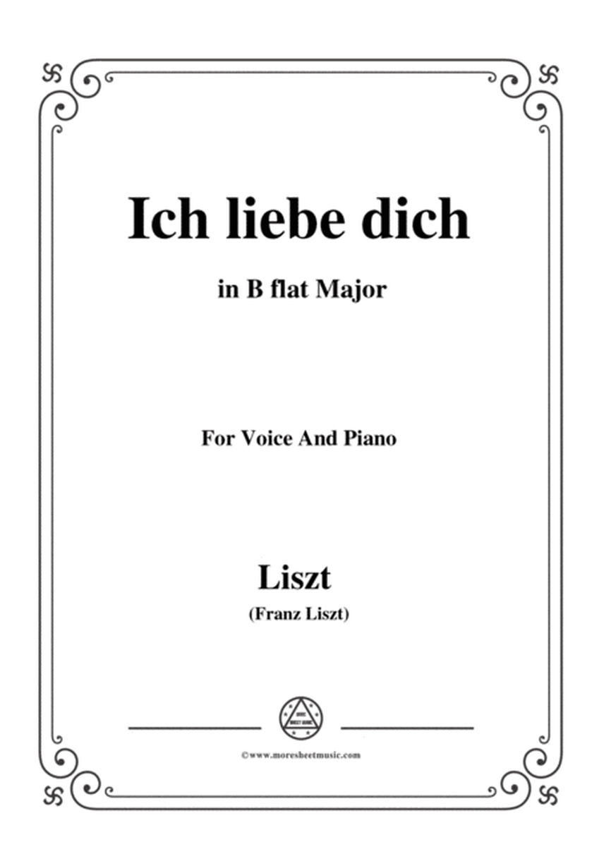 Liszt-Ich liebe dich in B flat Major,for Voice and Piano image number null