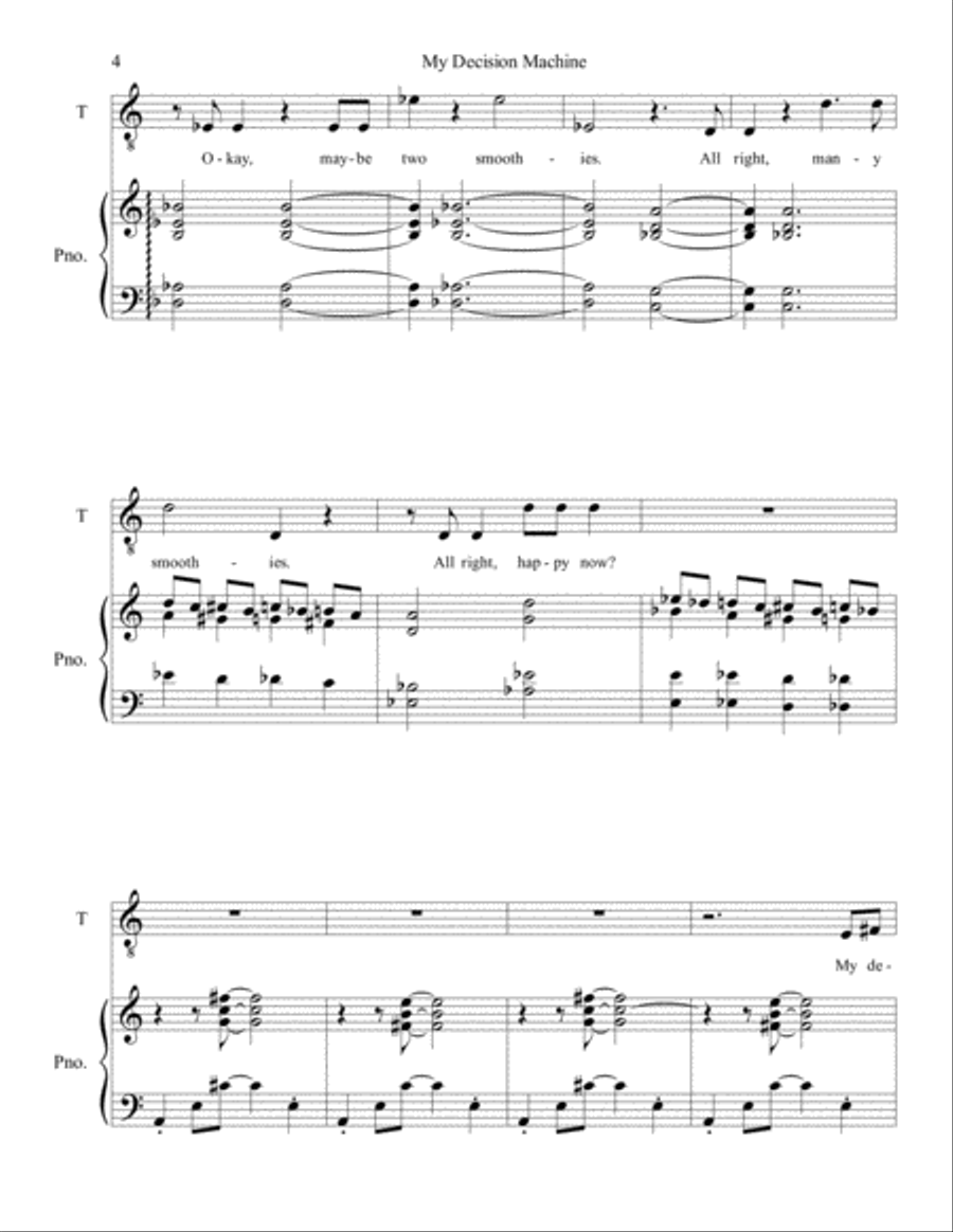 My Decision Machine Tenor Voice scores gallery preview page 4