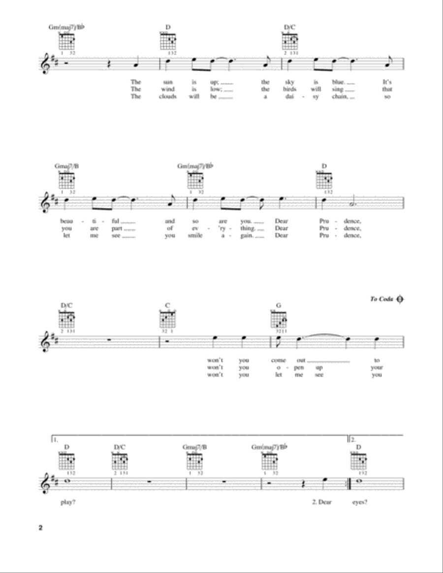 Dear Prudence Acoustic Guitar scores gallery preview page 2