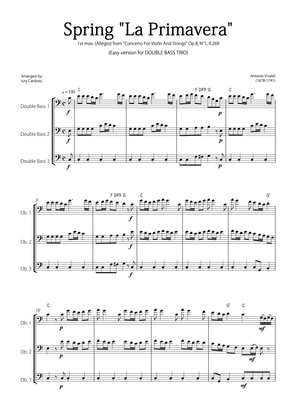 "Spring" (La Primavera) by Vivaldi - Easy version for DOUBLE BASS TRIO