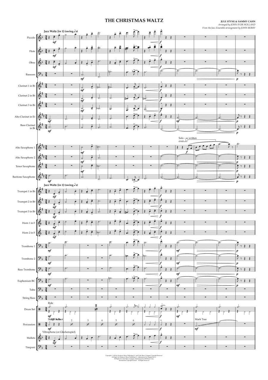 The Christmas Waltz Concert Band scores gallery preview page 1