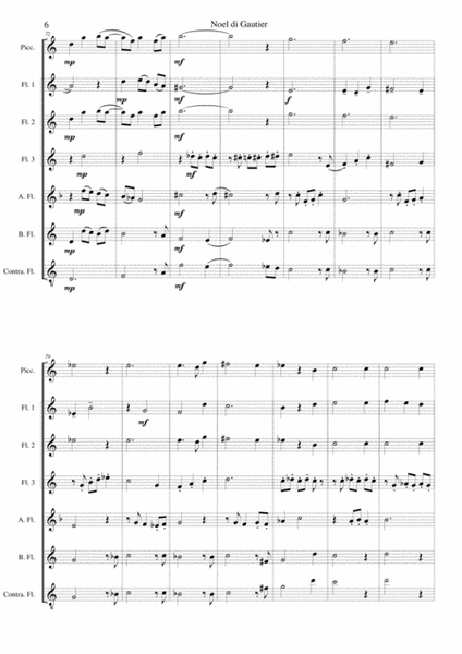 Noel di Gautier (Gautier's Christmas) for flute septet or flute choir image number null