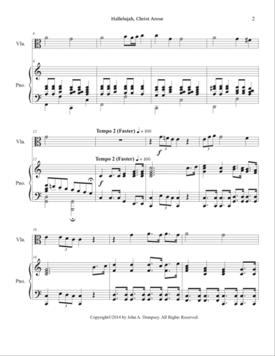 He Arose (Viola and Piano) Piano scores gallery preview page 6