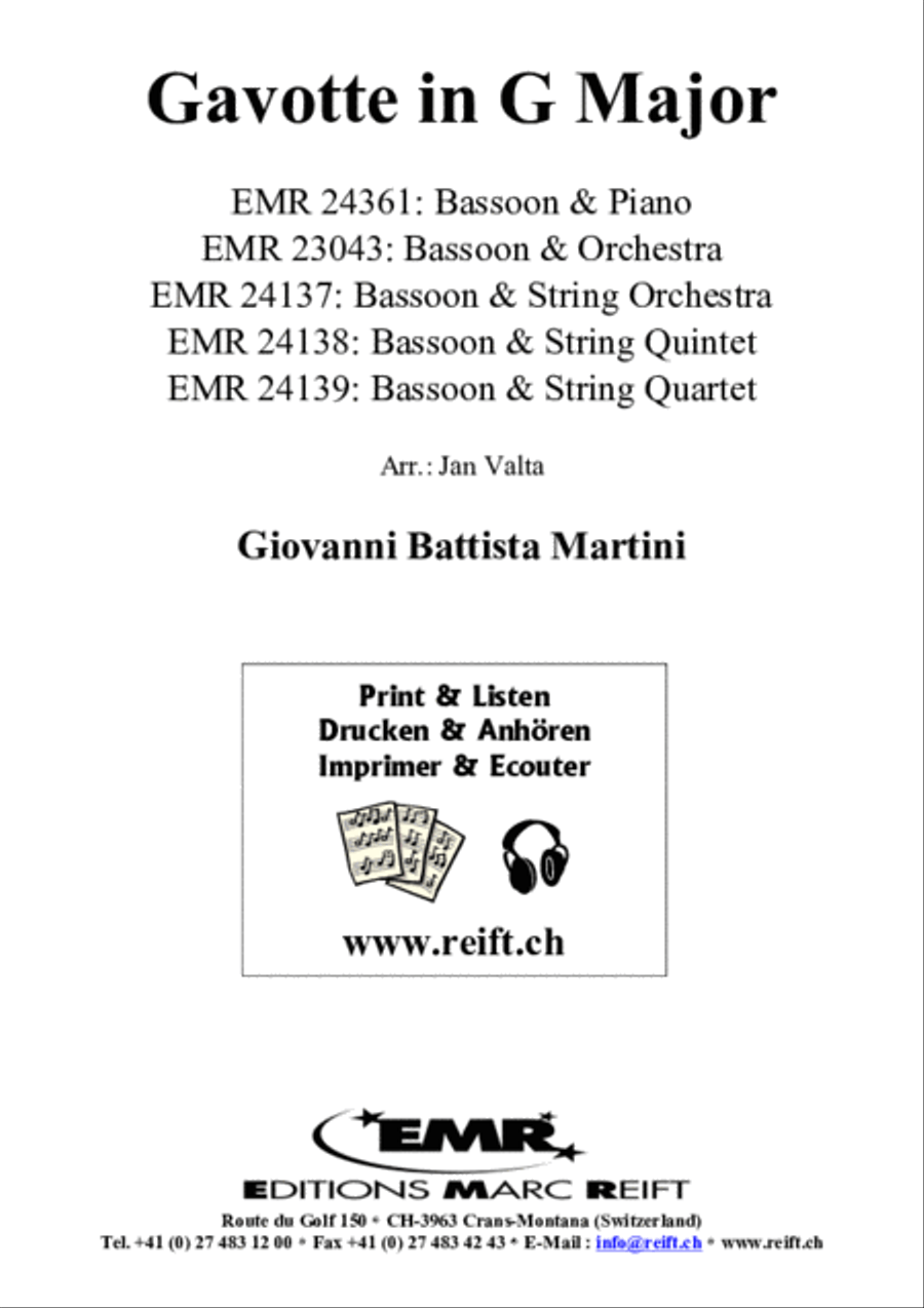 Gavotte in G Major Bassoon Solo scores gallery preview page 2