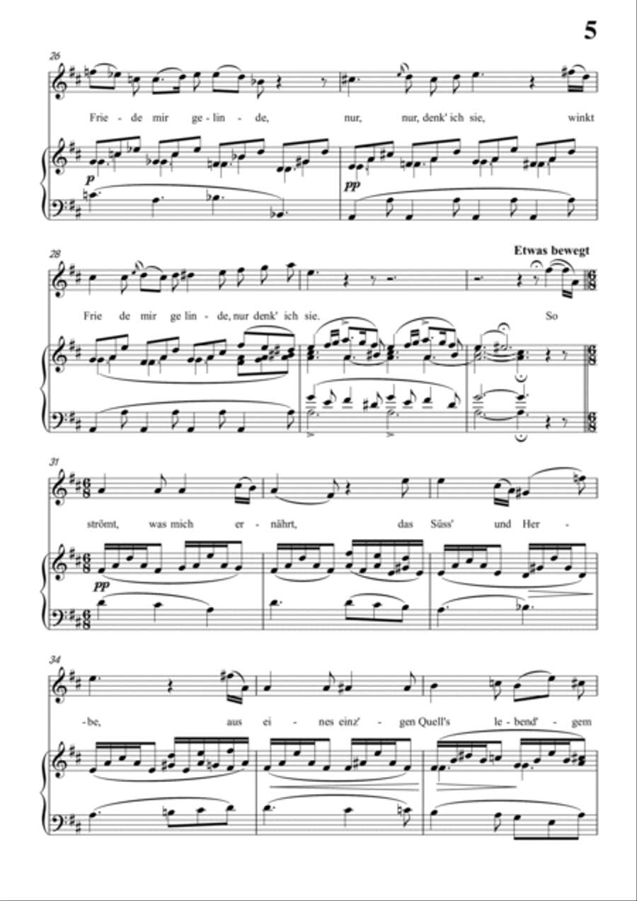 Schubert-Sonnet III in D for Vocal and Piano Voice scores gallery preview page 6