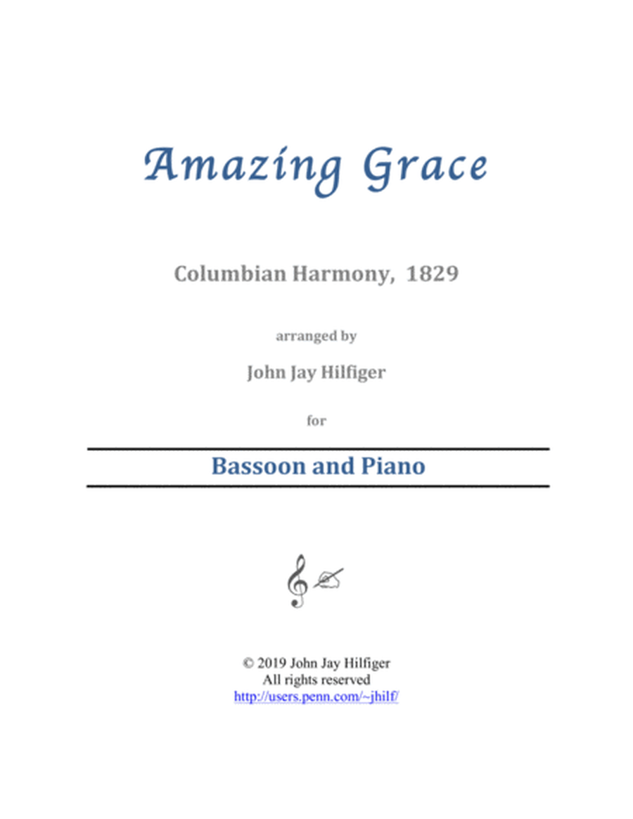 Amazing Grace for Bassoon and Piano image number null
