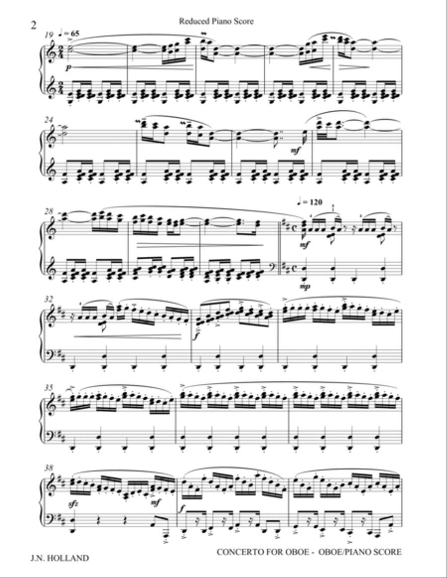 Concerto for Oboe Arranged for Oboe and Piano Orchestral Reduction Score Piano scores gallery preview page 6