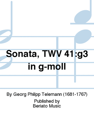 Book cover for Sonata, TWV 41:g3 in g-moll