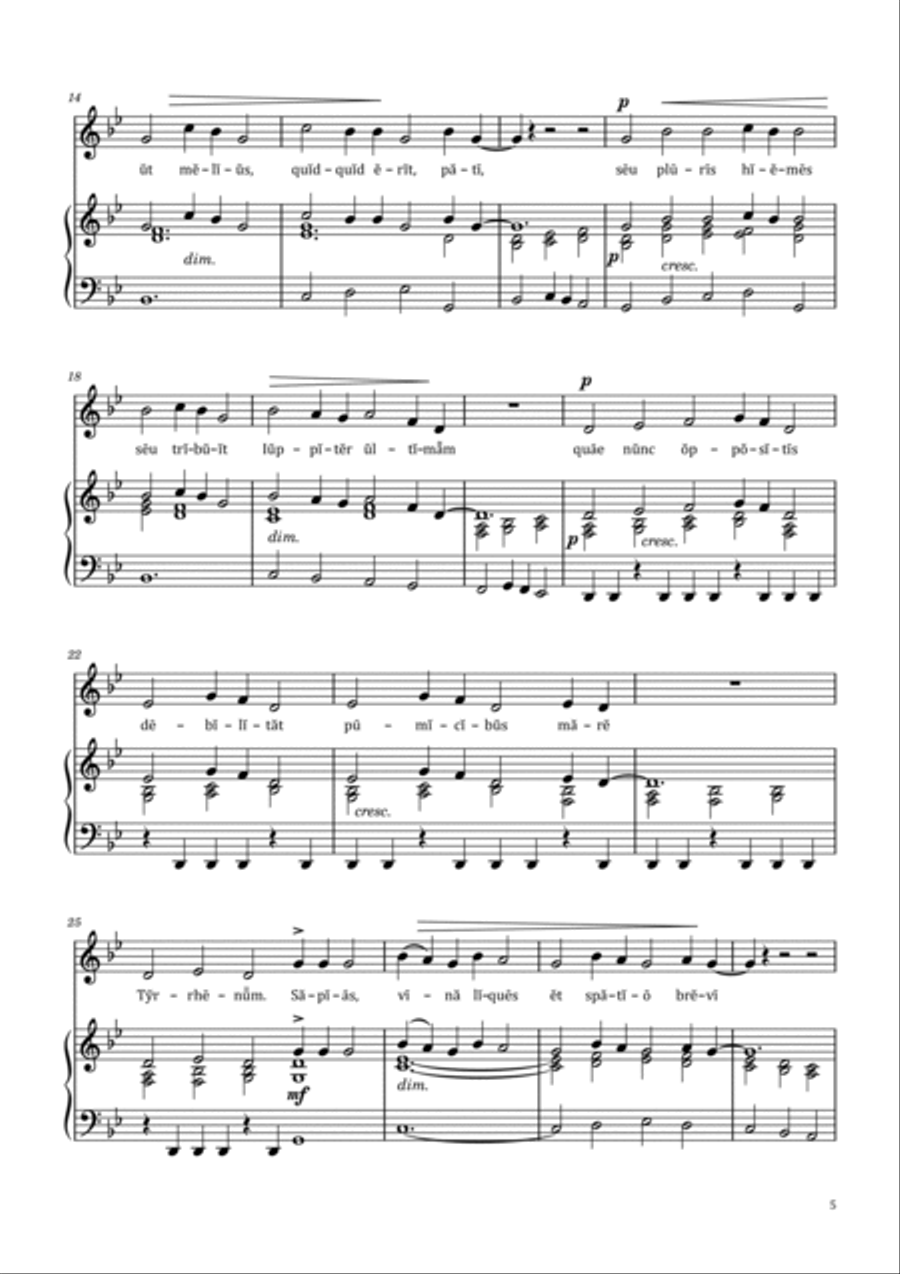 Quattuor carmina Horati / Vier Oden des Horaz / Four Odes of Horace Voice scores gallery preview page 5