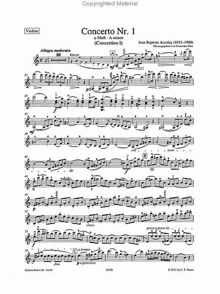 Violin Concerto No. 1 in A minor (Edition for Violin and Piano by the Composer)