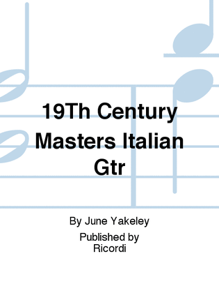 Book cover for 19Th Century Masters Italian Gtr