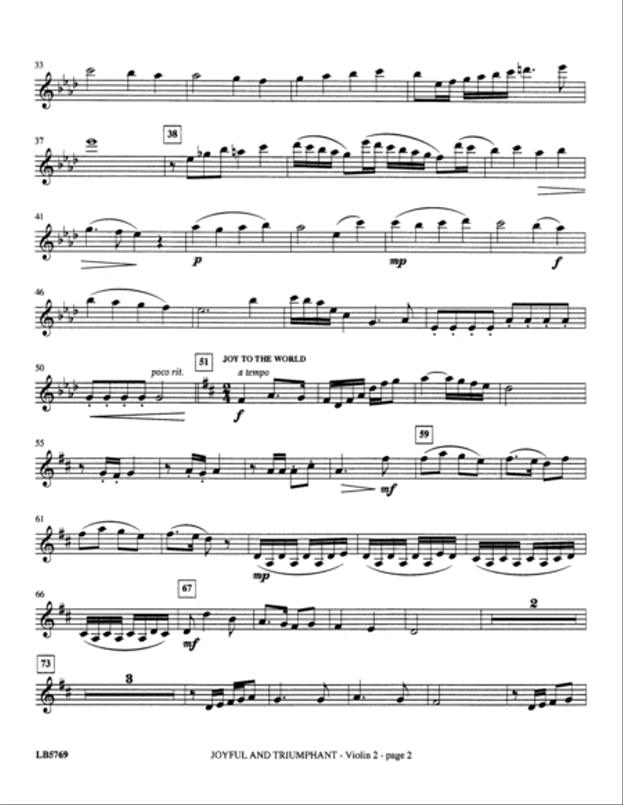 Joyful and Triumphant - Violin 2 Choir scores gallery preview page 2