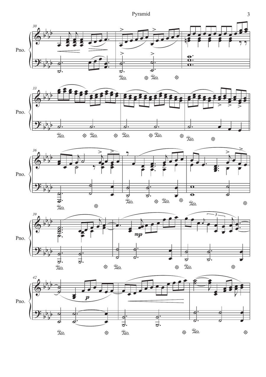 Pyramid - In The Wood - In The Bright Light Piano Solo scores gallery preview page 4