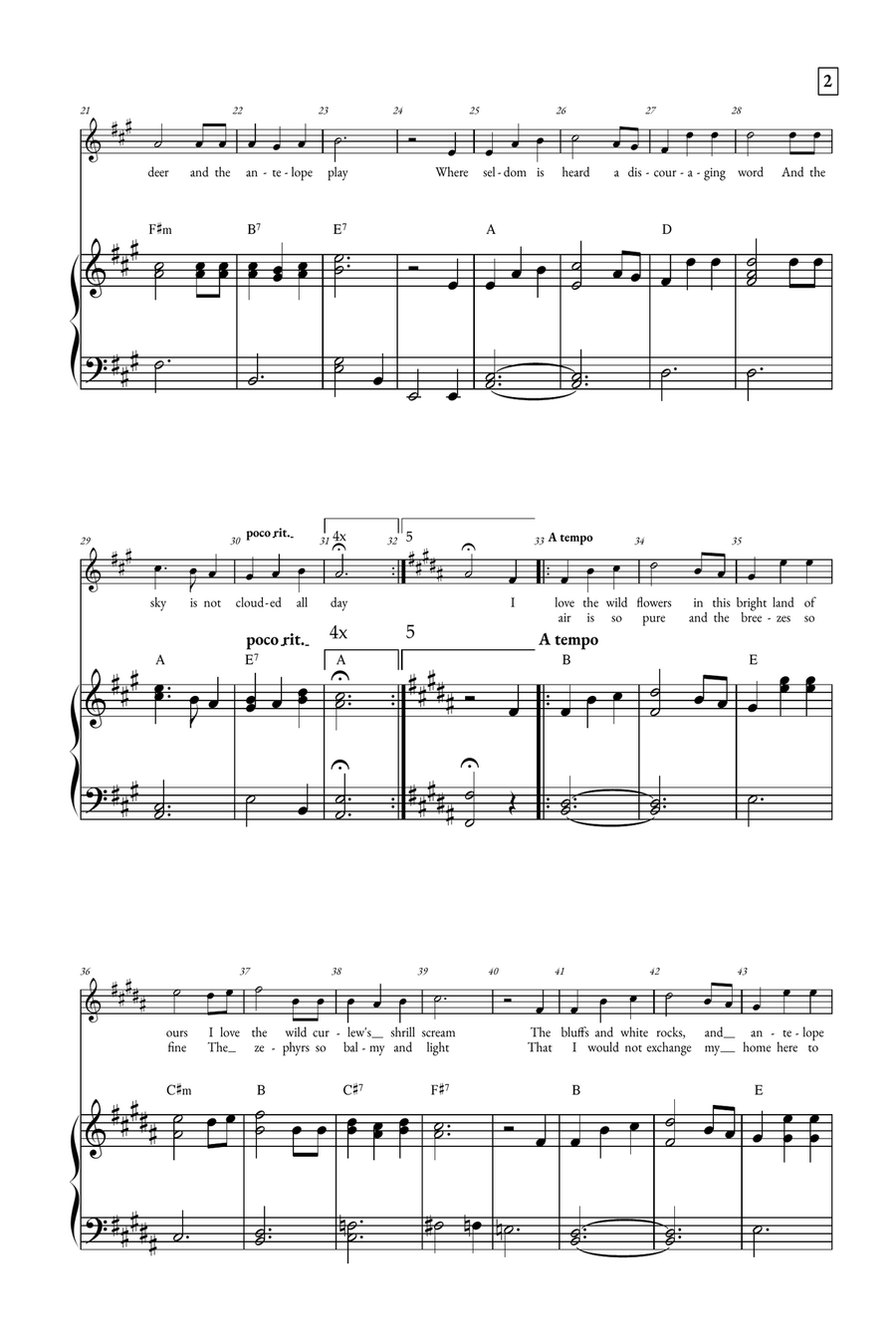 Home on the Range Soprano Voice scores gallery preview page 2