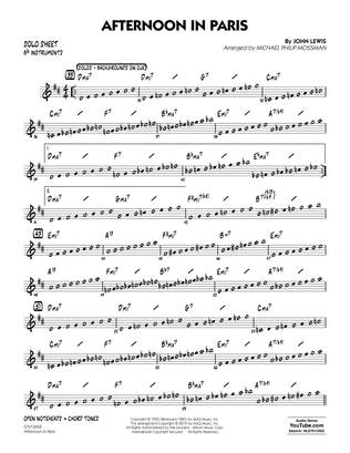 Book cover for Afternoon in Paris (arr. Michael Philip Mossman) - Bb Solo Sheet