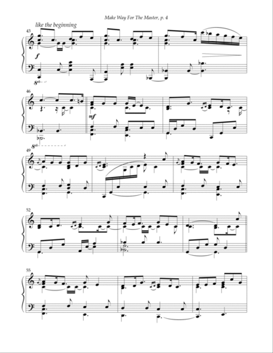 Make Way For The Master Piano Solo scores gallery preview page 4