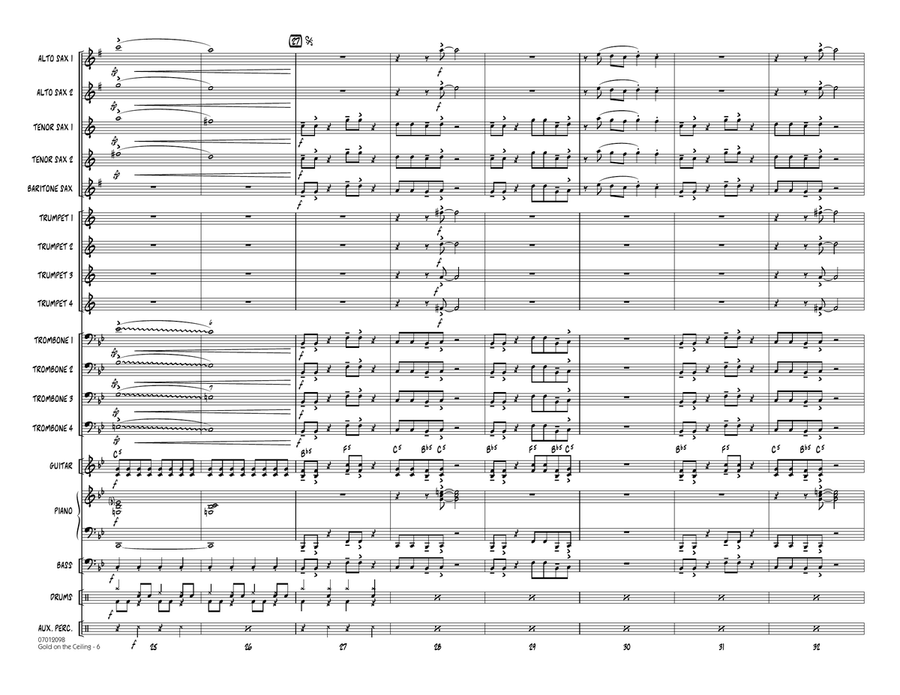 Gold on the Ceiling - Conductor Score (Full Score) Jazz Ensemble scores gallery preview page 5
