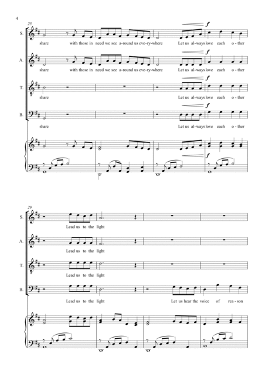 Bless Us All 4-Part scores gallery preview page 4