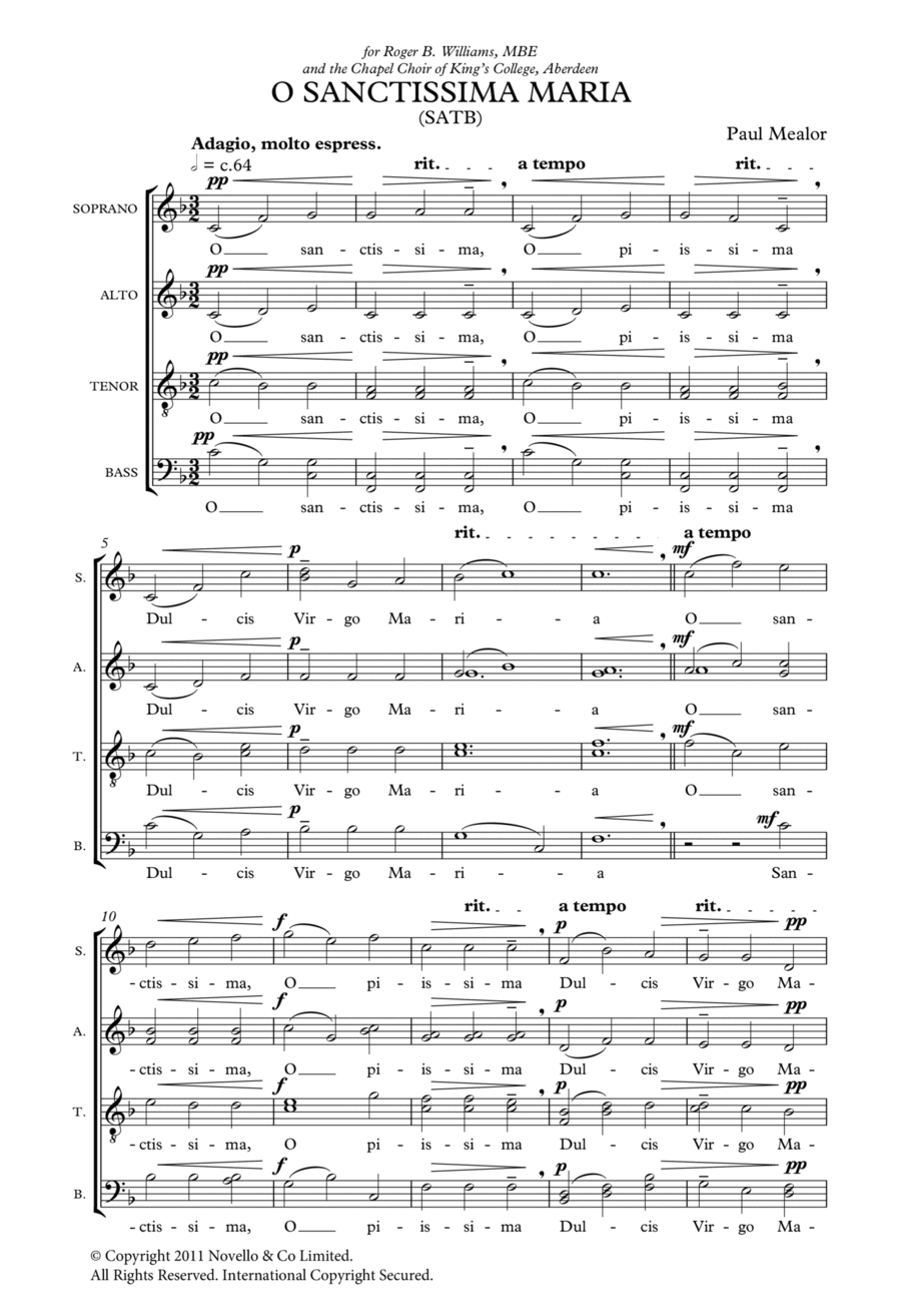 O Sanctissima Maria O Sanctissima Maria Choir scores gallery preview page 1
