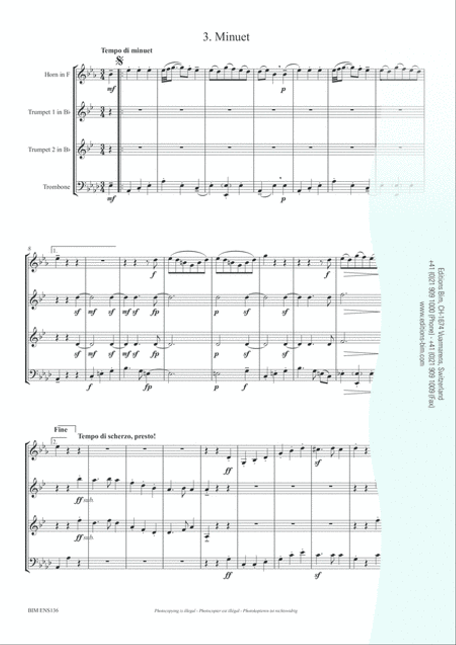 Zephyr Dances Brass Quartet scores gallery preview page 5