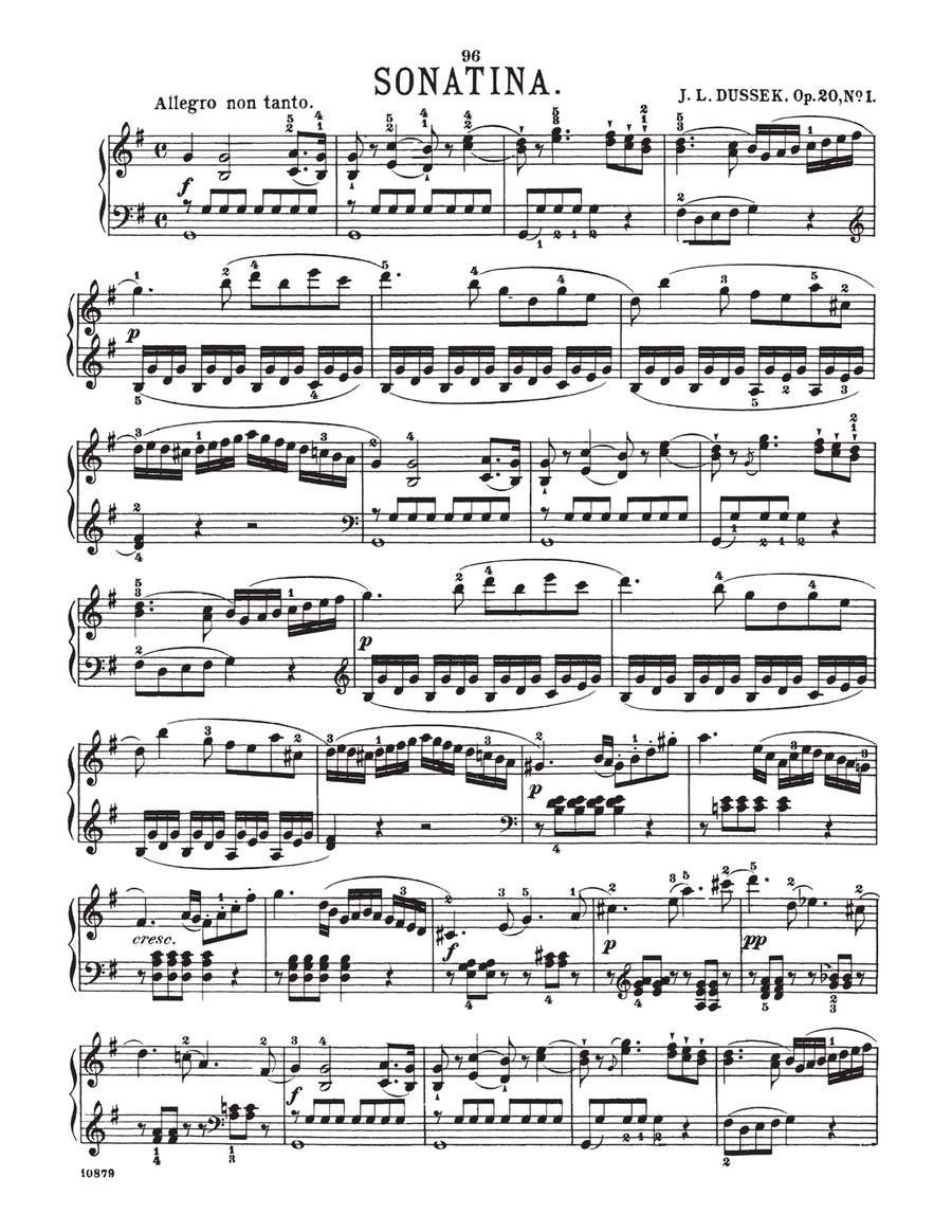 Sonatina In G Major, Op. 20, No. 1 Piano Solo scores gallery preview page 1