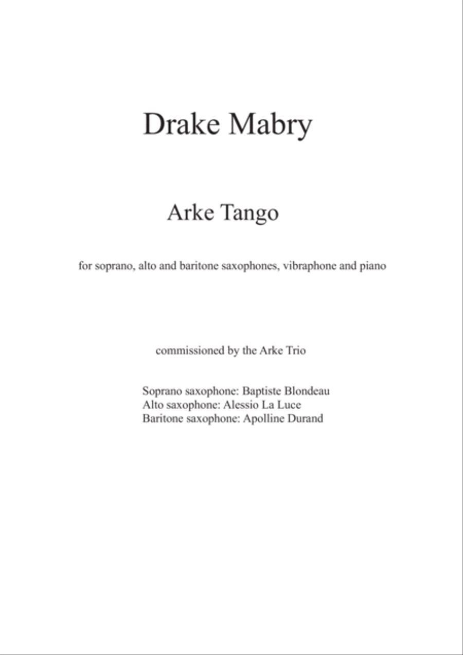 Arke Tango (score) Arke Tango (score) Small Ensemble scores gallery preview page 1