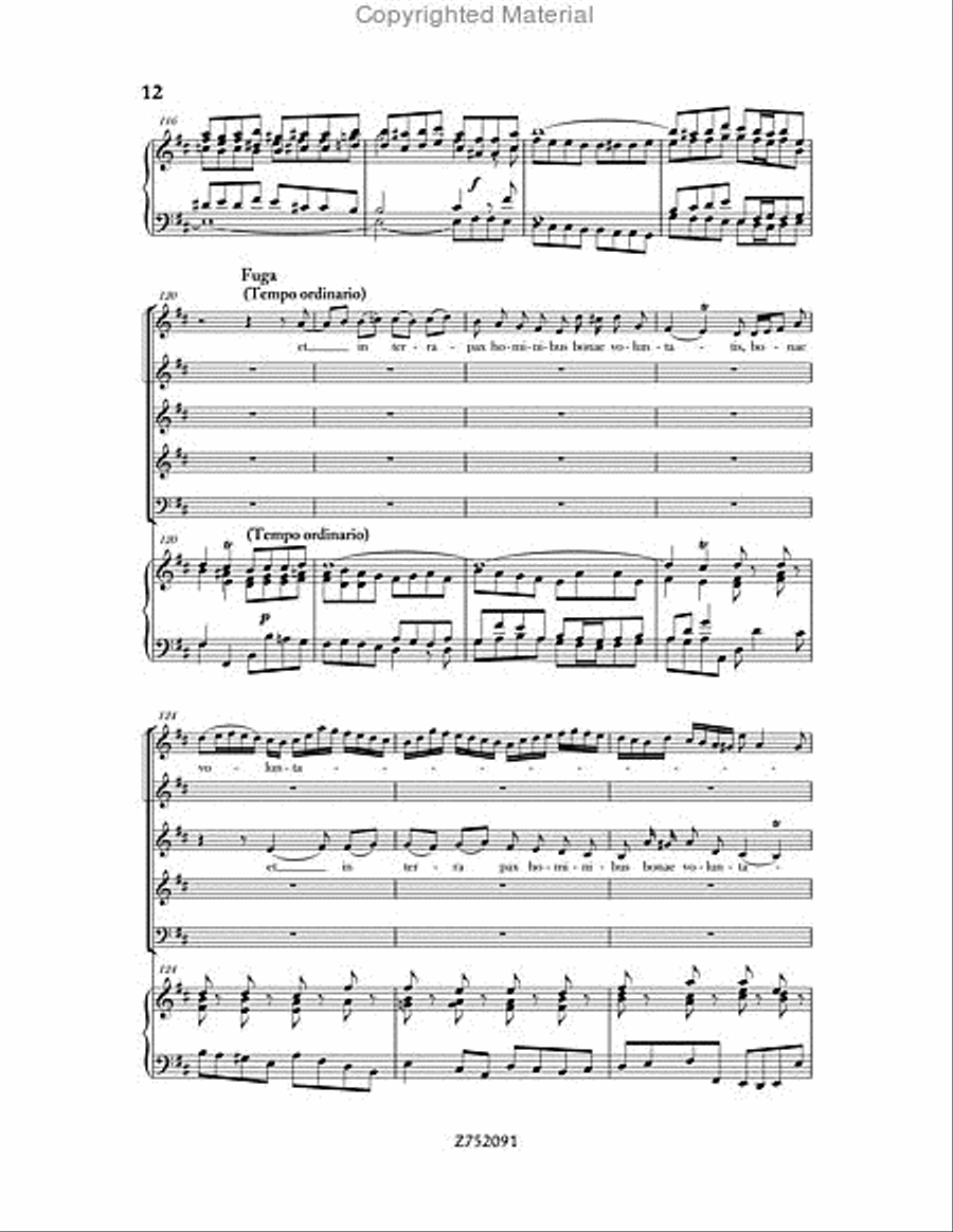 Cantata No. 191: Gloria in Excelsis Deo, BWV 191 4-Part scores gallery preview page 12