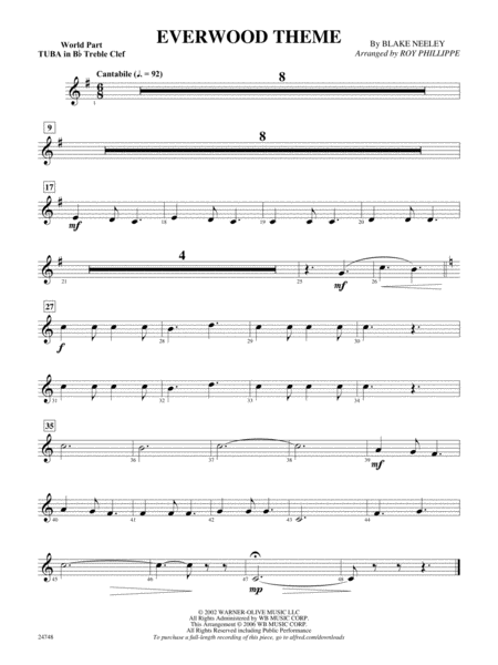Everwood Theme: (wp) B-flat Tuba T.C.