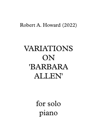Book cover for Variations on 'Barbara Allen'