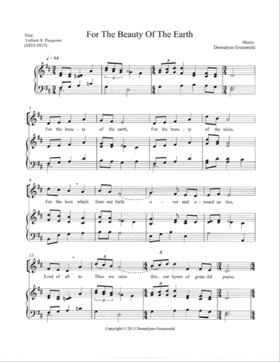 For the Beauty of the Earth 2-Part scores gallery preview page 2