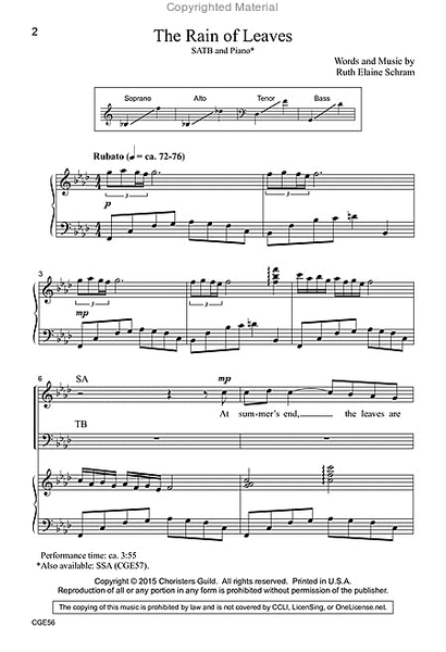 The Rain of Leaves (SATB) image number null