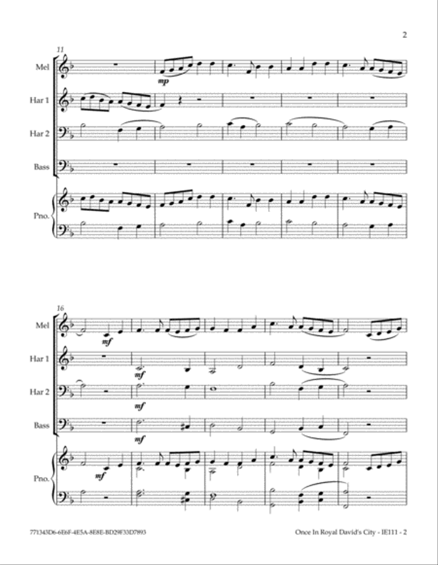 Once In Royal David's City Small Ensemble scores gallery preview page 6