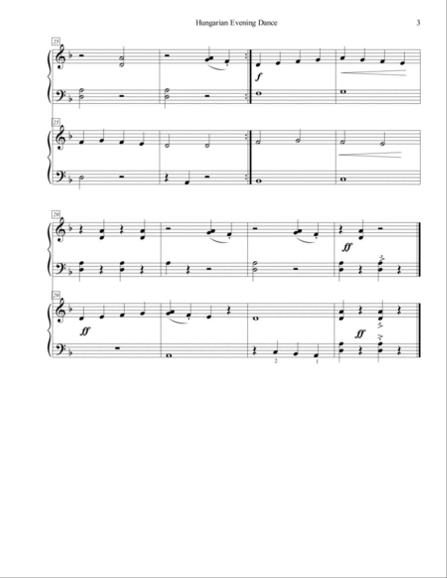 Hungarian Evening Dance Duet Hungarian Evening Dance Duet Easy Piano scores gallery preview page 4
