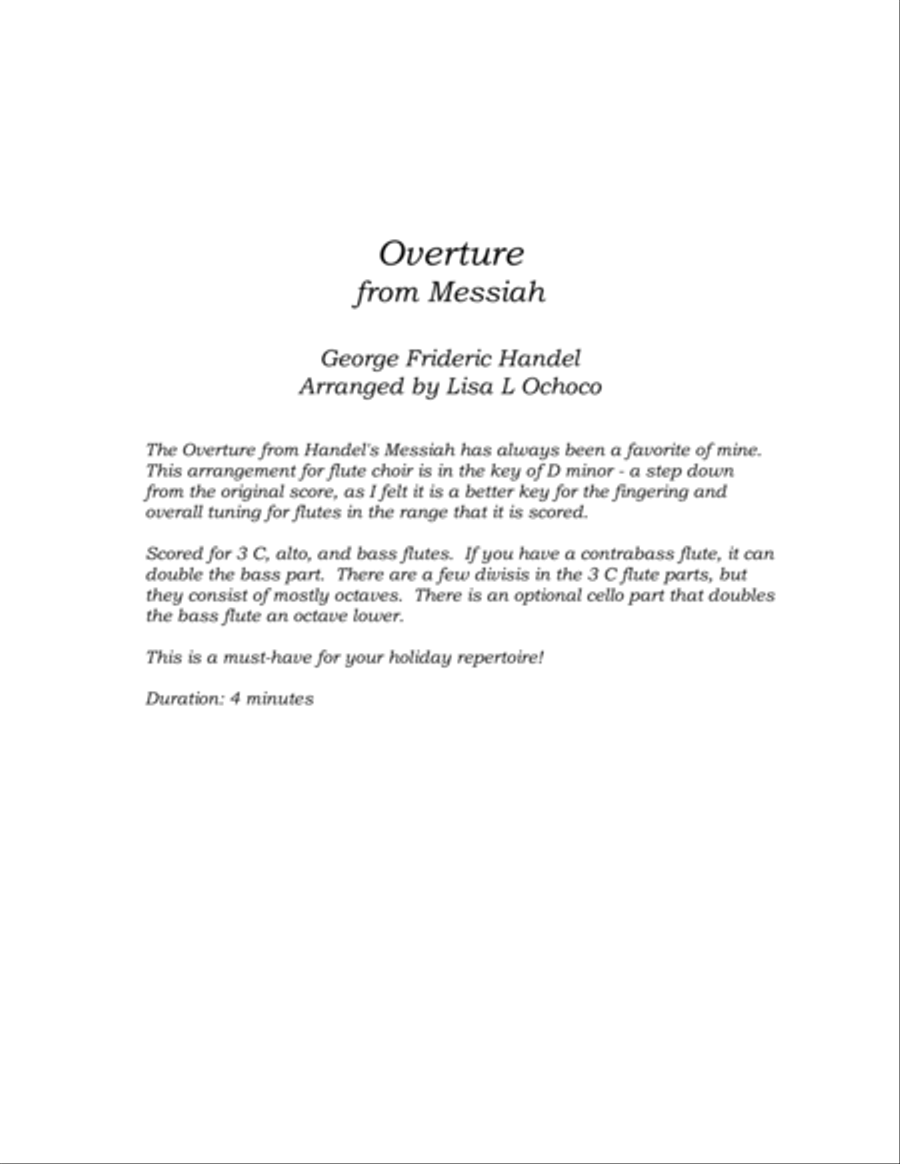Overture from Messiah for Flute Choir Flute Choir scores gallery preview page 4