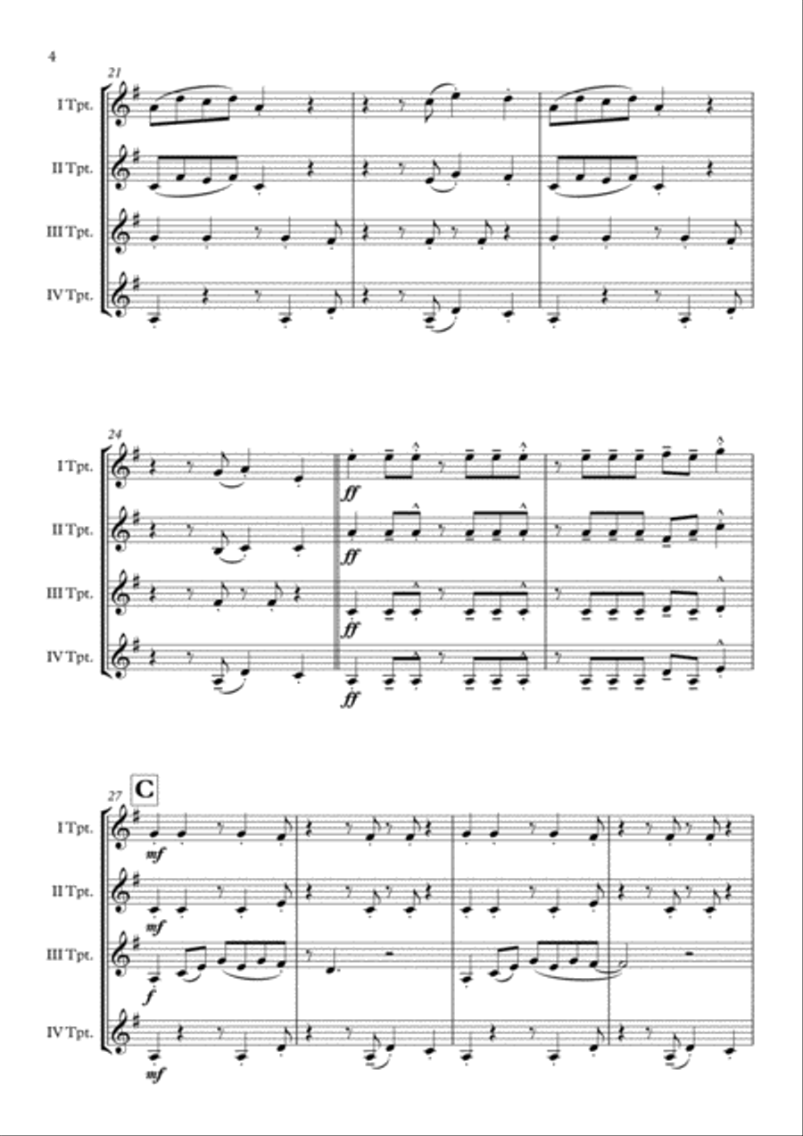 Oye Como Va Brass Quartet scores gallery preview page 5