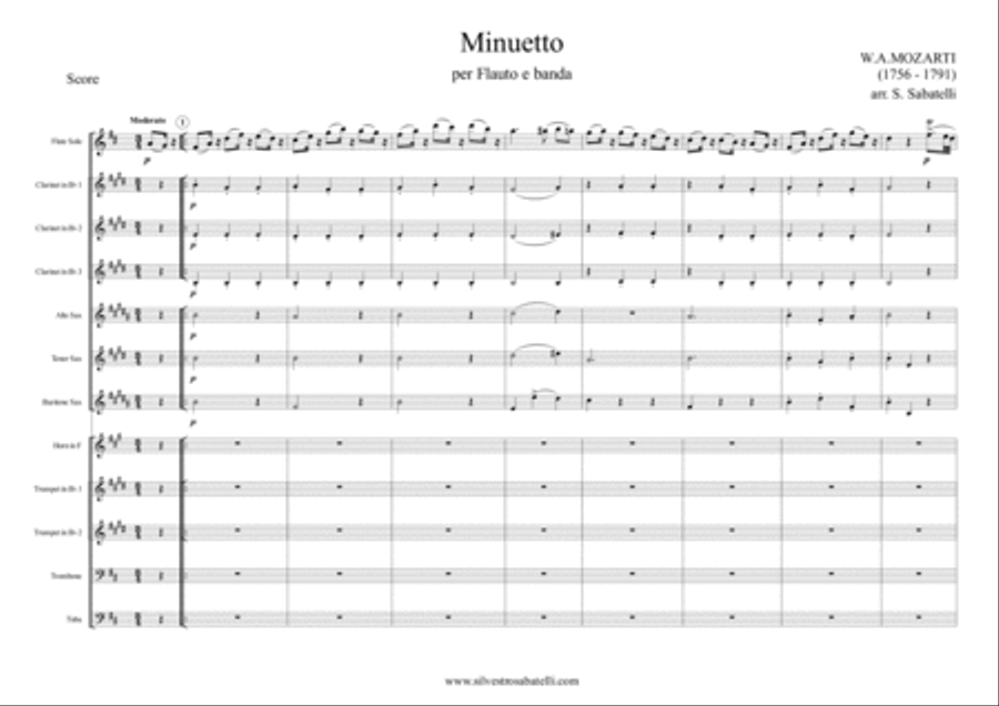 Minuetto - W. A. Mozart Large Ensemble scores gallery preview page 2