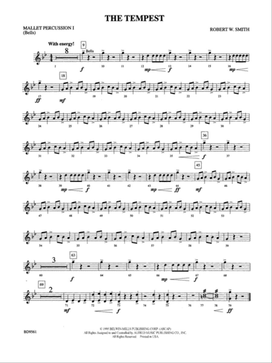 The Tempest: Mallets Concert Band scores gallery preview page 1