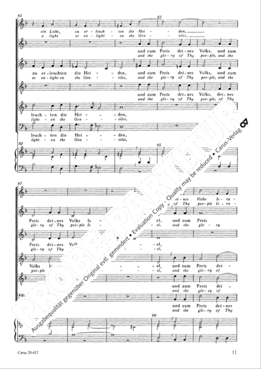 Lord, now lettest thou thy servant depart (Herr, nun lassest du deinen Diener) Choir scores gallery preview page 12