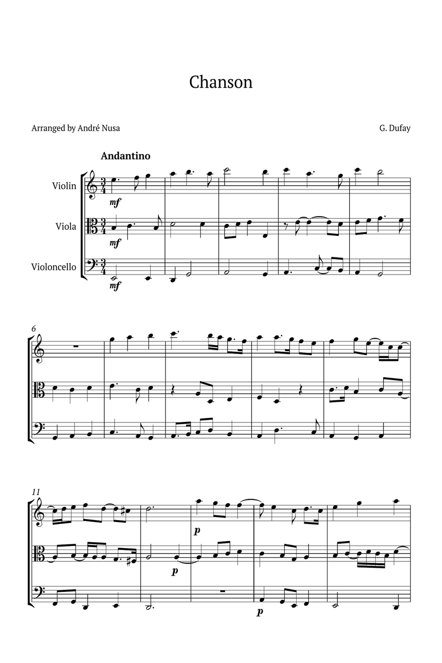 Chanson String Trio scores gallery preview page 1