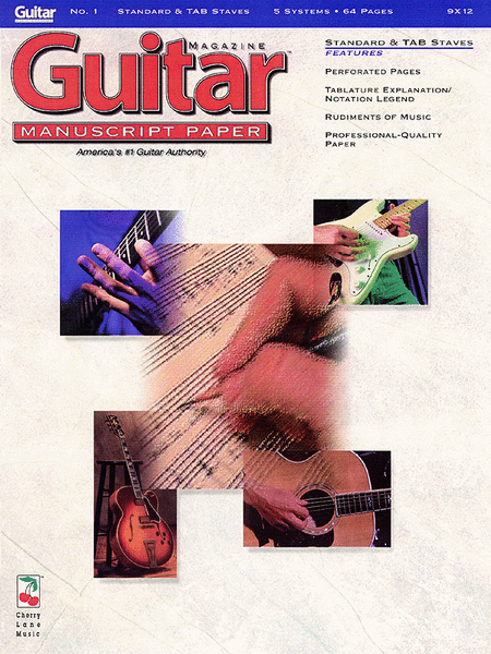 Guitar(TM) Magazine Manuscript Paper - #1 Standard and Tab Staves - 9 inch. x 12 inch.