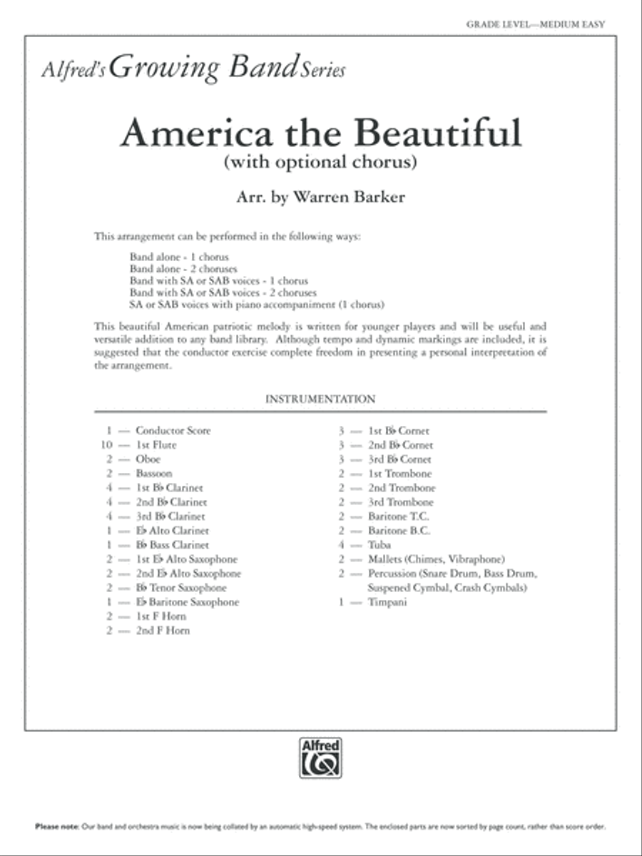 America, the Beautiful America, the Beautiful SA scores gallery preview page 2