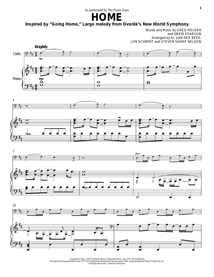 Home Piano Solo scores gallery preview page 1