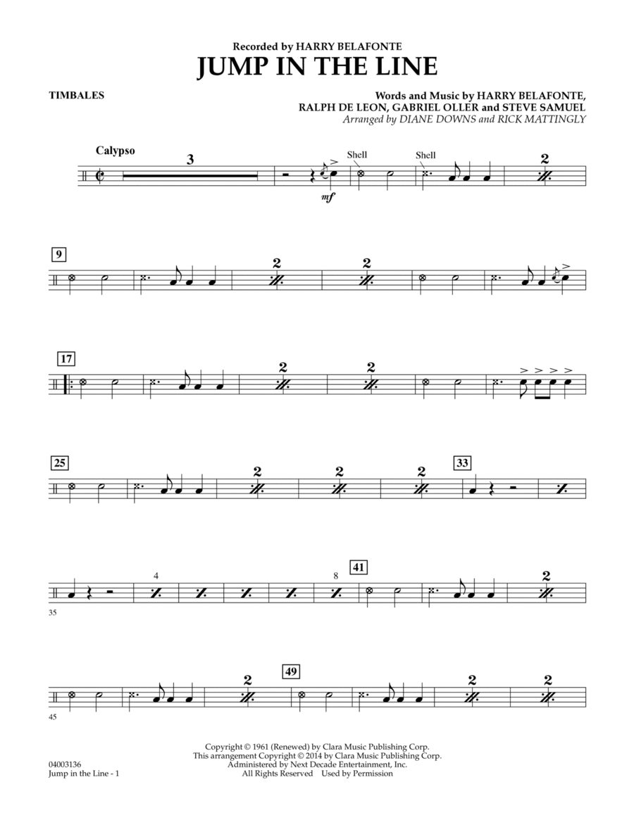 Jump in the Line - Timbales Concert Band scores gallery preview page 1
