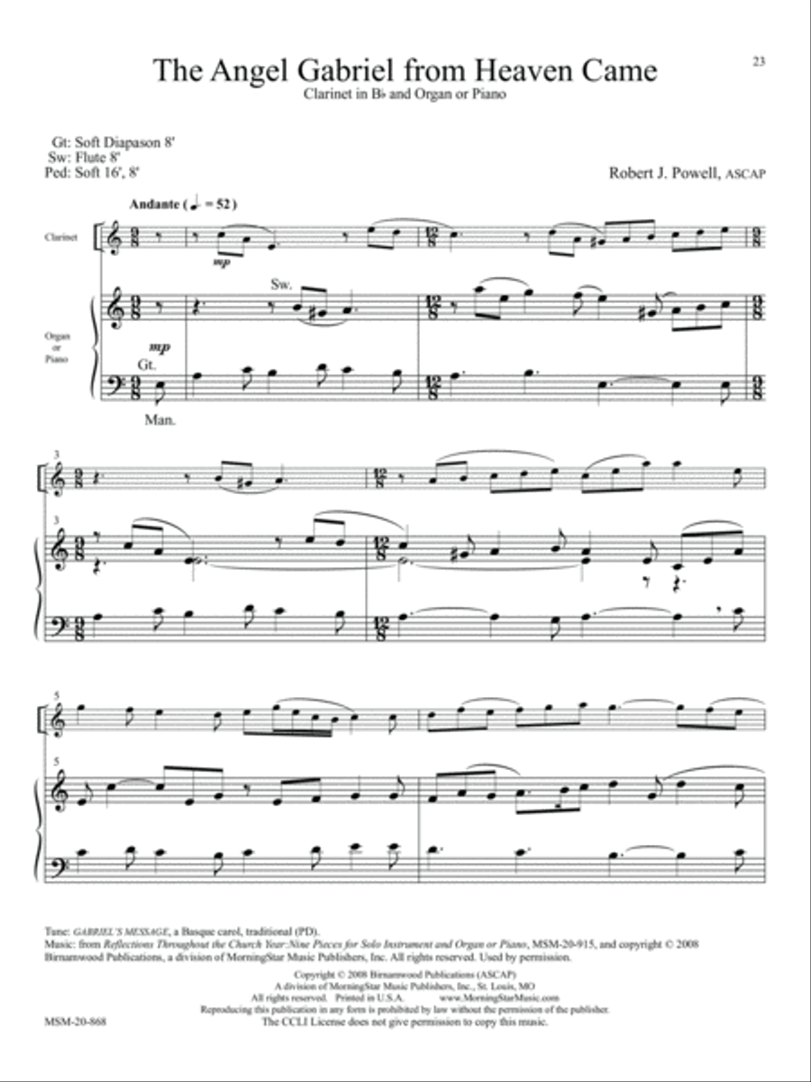 Ten Pieces for Clarinet and Keyboard Clarinet Solo scores gallery preview page 12