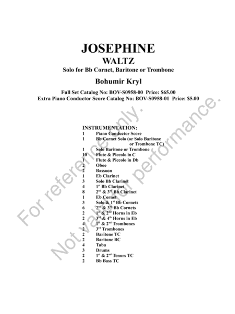 Josephine Josephine Concert Band scores gallery preview page 3