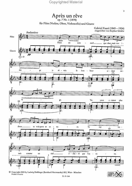 Apres un reve op. 7/1 - Sicilienne op. 78
