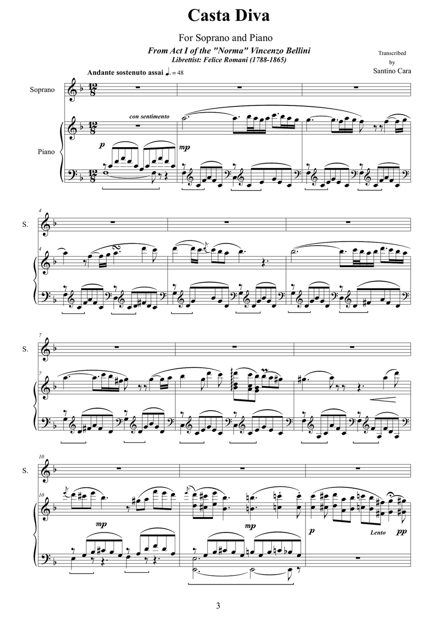 22 Italian opera arias for solo voices and piano 4-Part scores gallery preview page 3