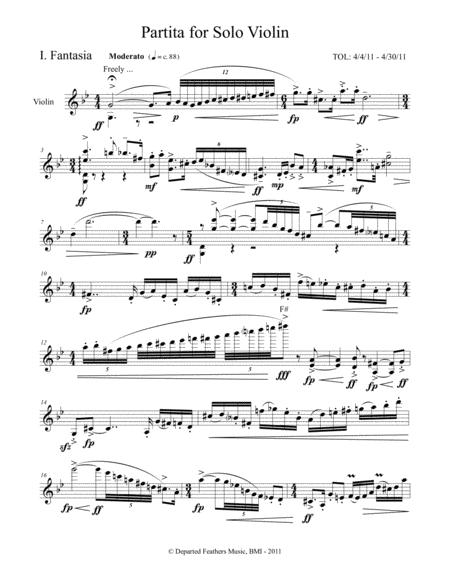 Partita for Solo Violin (2011) image number null