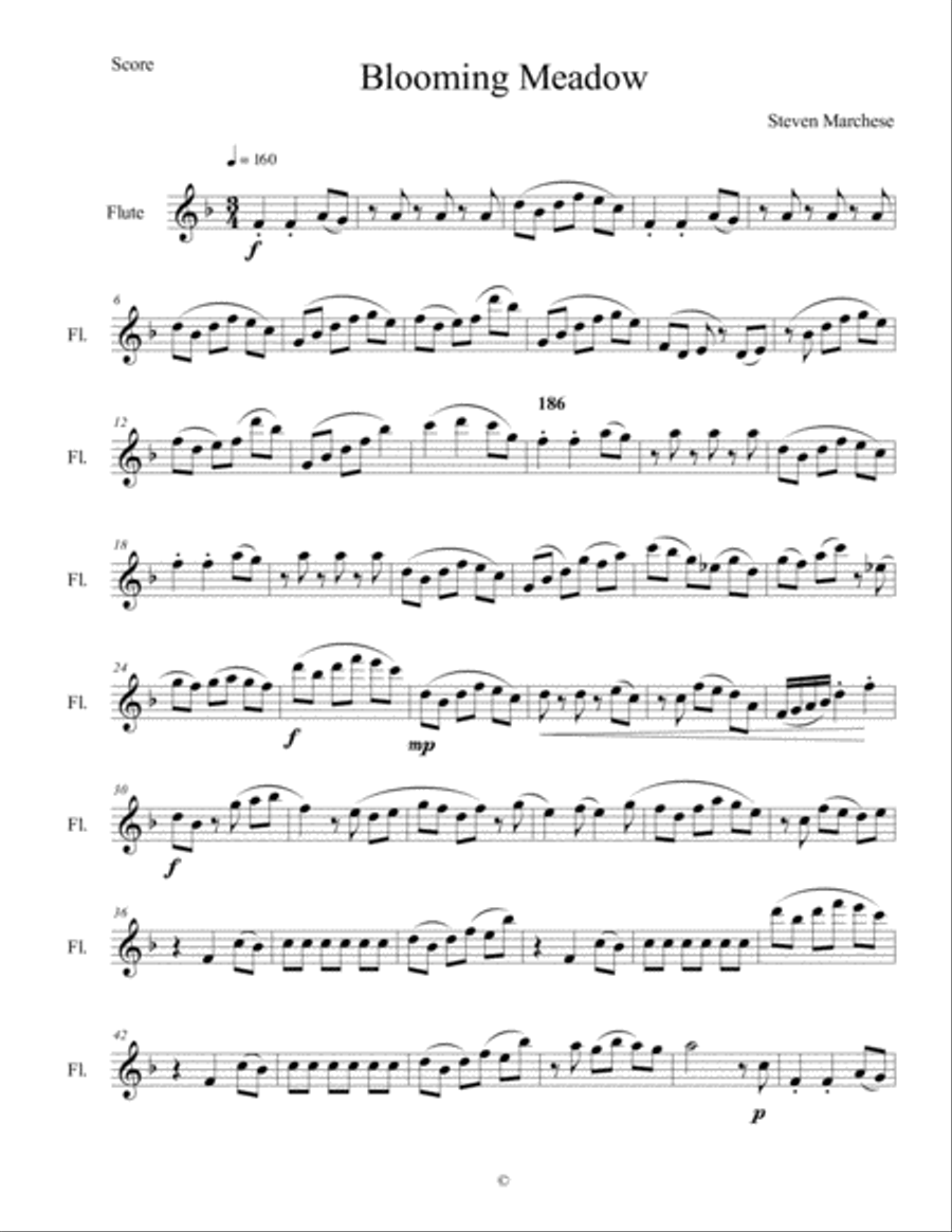 Blooming Meadow Flute Solo scores gallery preview page 1